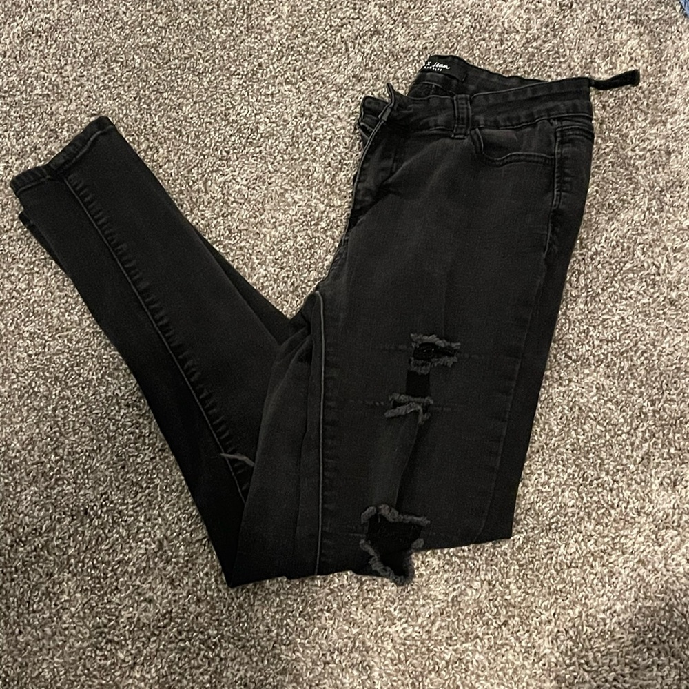 Black ripped jeans